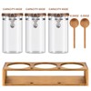 Yangbaga Glass Sugar Coffee Canister with Shelf, 3 x 45OZ