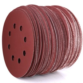 Teenitor Sanding Discs, 4.9 inches (125 mm) Diameter, Magic Type, Disc Paper with Dust Collection Holes, 8 Holes, Round Sandpaper, 65 Sheets, Electric Sander, Sanding Pad #40#60#80#100#120#150#180#240#320#400#600#800#1000