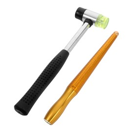TEHAUX 2pcs Jewelry Repair Tools Ring Mandrel and Rubber Mallet for Sizing and Shaping Rings for Jewelry Making