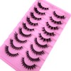 HBZGTLAD False Lashes Fluffy Mink Eyelashes 18mm Lashes Pack 10D
