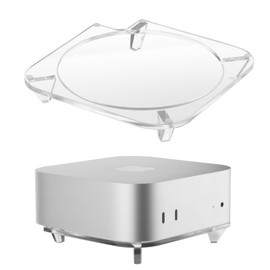 Juckier Mac Mini M4 Stand Acrylic Transparent Desktop Holder for 2024 Cooling Heat Dissipation Design Compatible with Mac Mini M4/M4 Pro Lightweight Standing Accessory