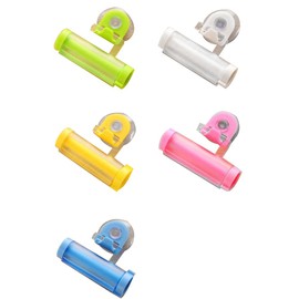 Baluue 5pcs Toothpaste Squeezer Roller Wall Mounted Strong Suction Holder for Bathroom Fits All Tubes Space-saving and Ergonomic Design for Household Use