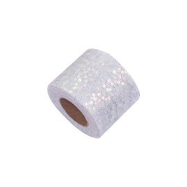12cm*10 Yards Glitter Tulle Fabric Roll, Sequin Mesh Fabric, Sparkle Tulle Roll for DIY Crafts Bows Gift Wrapping, White