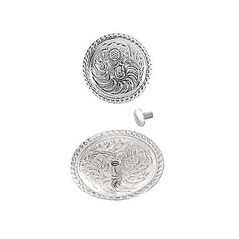 1 Set of Silver Bright 3/4" Round Conchos W/ 1/4"