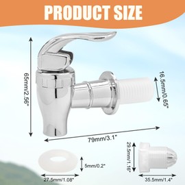 Bonsicoky 2 Pack Replacement Spigot for Beverage Dispenser - BPA Free Cooler Faucet with Filter Function - Push Style Spigot Tap - Silver