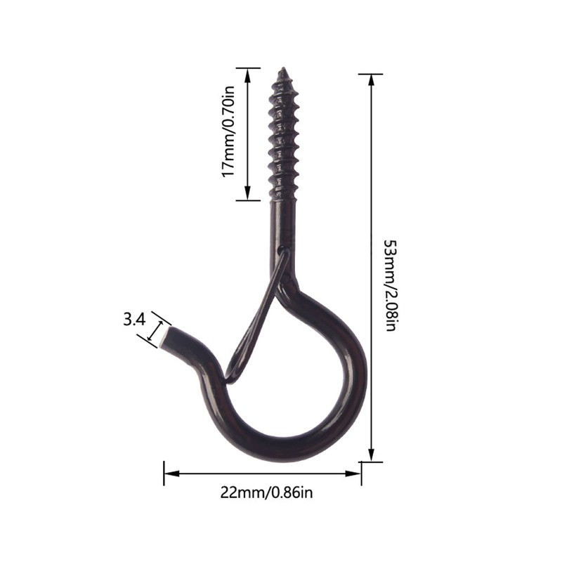 Zerniple Q Shaped Hanger Hooks Golden Screw Hooks with Safety