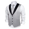 DiBanGu Mens Shiny Satin Vest Tie Set 8PCS Solid Waistcoat