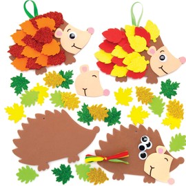 Baker Ross AW937 Leafy Hedgehog Kits, Autumn and Winter Arts and Crafts (Pack of 5), Assorted