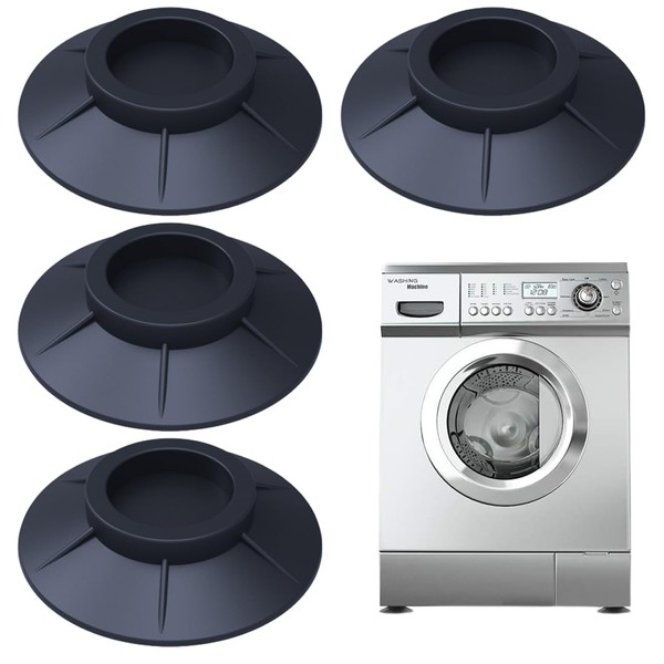 ZCSOWE Set of 4 Washing Machines Non-Slip Mats Round Vibration Damper to Prevent Washing Machine Moving Rubber Feet Washing Machines Non-Slip Mats for Washing Machine and Dryer