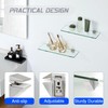 Mooche Glass Shelf Bracket Adjustable Shower Brackets Brushed, 2 Pack