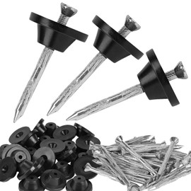 Pack of 100 sealing nails for studded membrane - length nail 30 mm - mounting nails / mounting buttons for nub film with construction drainage raised beds flower pots cellar walls - disc diameter 35