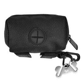 Dog Poop Bag Holder for Leash Attachment - Waste Bag Dispenser for Leash - Fits Any Dog Leash - Portable Set with 1 Hand Free Holder Metal Carrier - Durable, 1Pack