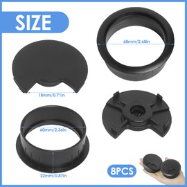 Cable Grommet Desk 60 mm Pack of 8 Black Cable Outlet Duct Plastic Cable Duct Table Cable Design Black Workbench Cable Management