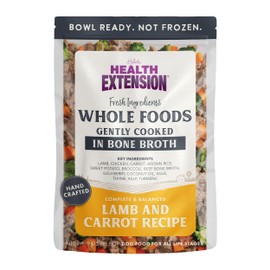 Health Extension Gently Cooked Fresh Lamb & Carrot Dog Food, (9 oz, 255 g) – Bowl Ready with Bone Broth, Omega-3s & Superfoods for All Life Stages