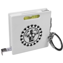 Azeeda 'Body Builder ' Keyring Tape Measure/Spirit Level Tool (KM00035595)