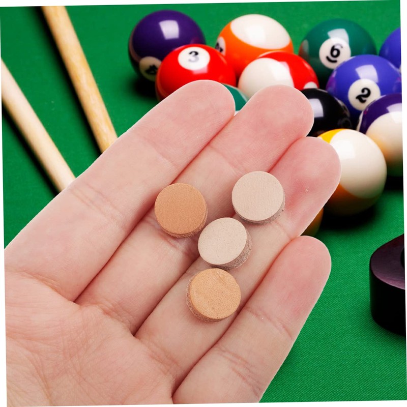 BIUDECO 2sets Billiard Pool Tip Replacement Leather Billiard Tips Pool