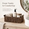 Rattanzenith Water Hyacinth Toilet Tank Basket with Wood Handles, Brown