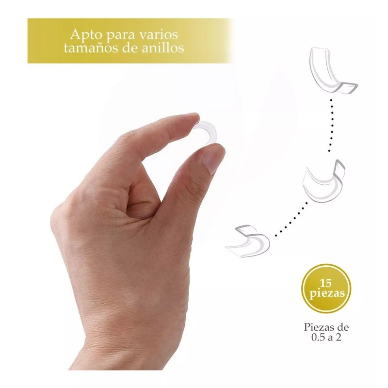 Doble G Ajustador De Anillos, Pack De 15 Pzas Silicona,