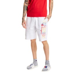 Champion Men's 10 Inch Reverse Weave Cut-Off Shorts, Block Logo, White, XX-Large
