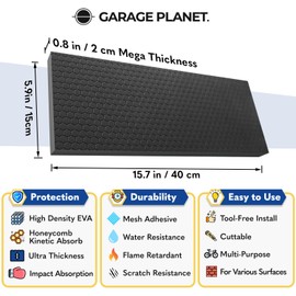 Garage Planet M2 Garage Wall Protector Car Door Wall Protector, Tool-Free, Designed in Australia (Black, 4 Pack)