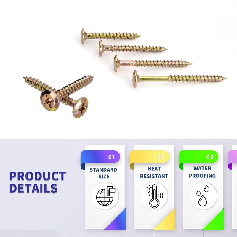TOOINKCV 85pcs Coarse Thread Drywall Screws, Drive BugleHead Wood Screws