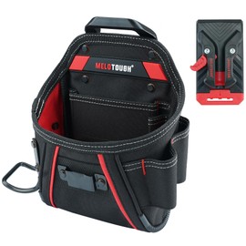 MELOTOUGH Nail Screw Work Pouch Electrican Tool Pouch with Quick Release Belt Clip Tool Belt Pouches Utility Tool Organizer Pouch with Hammer Holder for Electrician,Carpenter,Construction,Technician