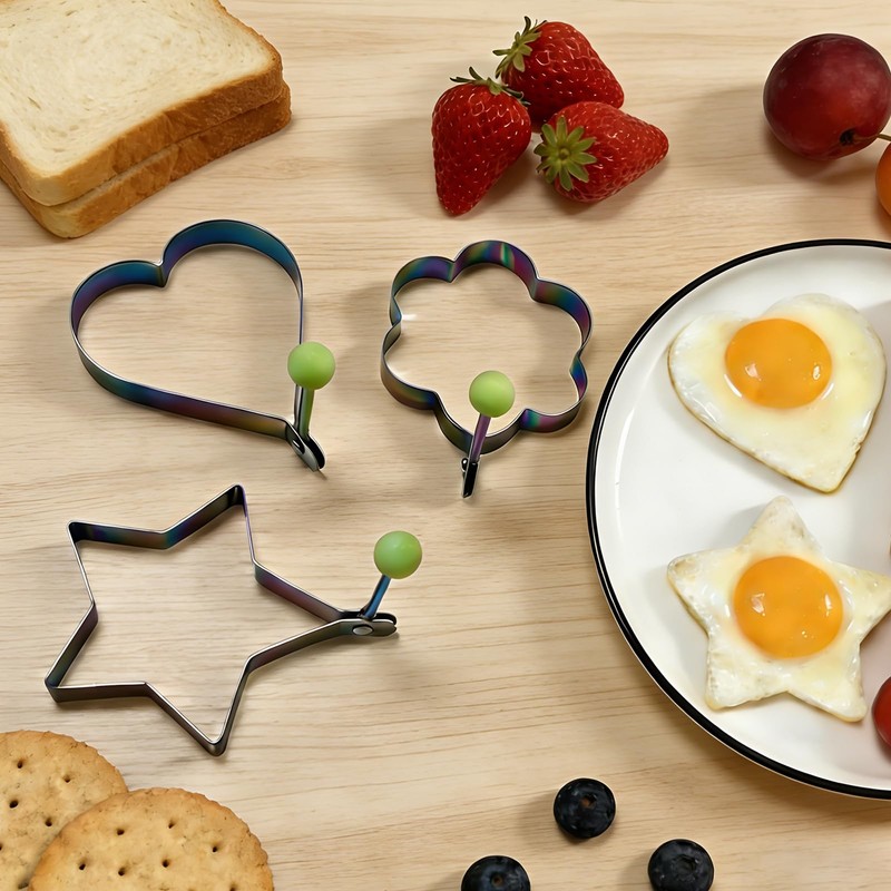 Slomg Rainbow Set Fried Egg Rings Molds Non Stick for