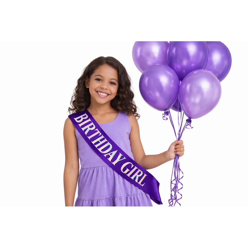 Shimmer Anna Shine Glitter Birthday Sash for Women – Purple