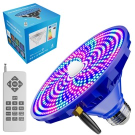 Jadisi RGBW Pool Light Bulb for Inground Pools – 90W LED Swimming Pool Lights Bulb with 12 Color Modes, Adjustable Brightness & Speed, Remote Control, Energy Efficient, E26 Base