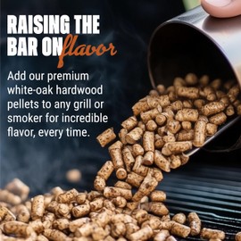 Stoaked BBQ Pellets for Smoker, 2-Pack Natural White Oak, Winter Smoker Fuel for BBQ Grill, Fireplace & Wood Stove, Traeger Grill Compatible, 40 lbs