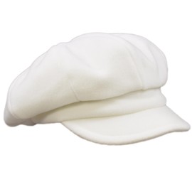 Melegari Peaked Cap | Fleece Hat Women | Merano Baloon Baker Boy Cap | Unisex |, White