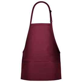 Fame® Extra Large 3-Pocket Bib Apron - Burgundy / X-Large (F10XL-18163)