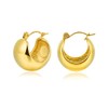 Candyfancy 18K Gold Plated Chunky Gold Hoop Earrings Lightweight Thick
