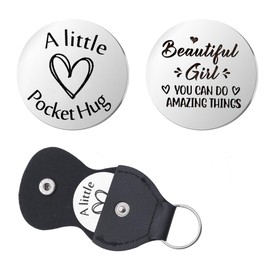 Guqqeuc Motivational Gift for Girls Pocket Hug Token for Women Daughter Birthday Gifts for Her Granddaughter Gift for Teen Girl Girlfriend Gift Beautiful Girl You Can Do Amazing Things Pocket Hugs