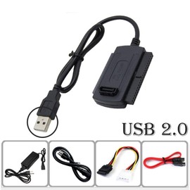 JINHEZO USB 2.0 to SATA + IDE (2.5 / 3.5 / 5.25") Cable Adapter,Black