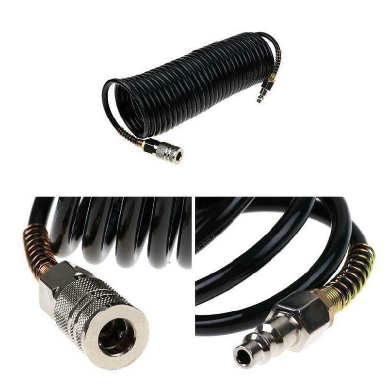 25ft Air Compressor Hose with Bend Restrictor and 1/4 Quick