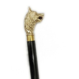 Fulcrum care Lion Brass Handle Wooden Walking Cane for Men and Women, 36 Inch Wood Walking Stick for Men and Women, Ergonomic Wood Cane for Seniors Unisex