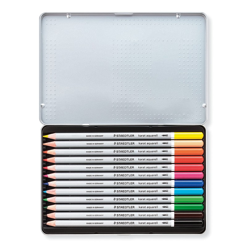 STAEDTLER 125 M12 Karat Aquarell Watercolour Colouring Pencil - Assorted