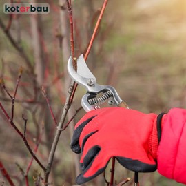 KOTARBAU® Garden Shears, Hedge Shears, Rose Shears, Loppers for the Garden for Cutting and Trimming Branches, Steel Hedge Shears with Wooden Handle, 22 cm