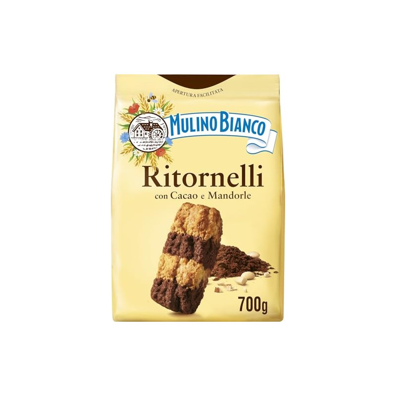Mulino Bianco Biscotti Frollini Ritornelli con Cacao e Mandorle, Senza