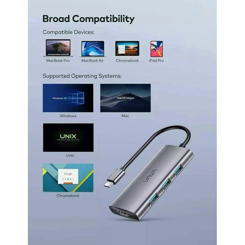 VAVA VA-UC017 USB-C Hub 7-in-1 Adapter for MacBook/Pro/Ai