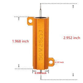 BOJACK 50W 25 Ohm Resistor Aluminum Case Wirewound Chassis Mounted (Pack of 3pcs)