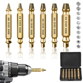 AYMBH Set 6-Piece HSS Drill Bit Kit for Stripped, Rusted, Damaged Broken Screws & Bolts Extractor High-Precision Spiral Design Easy & Quick Removal Fits 2–12mm Hardened High Speed Steel (HSS) Toolbox