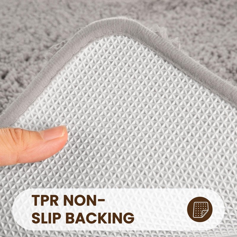 Tuocal Microfiber Thickened Bath Mat, Non Slip Super Absorbent Ultra