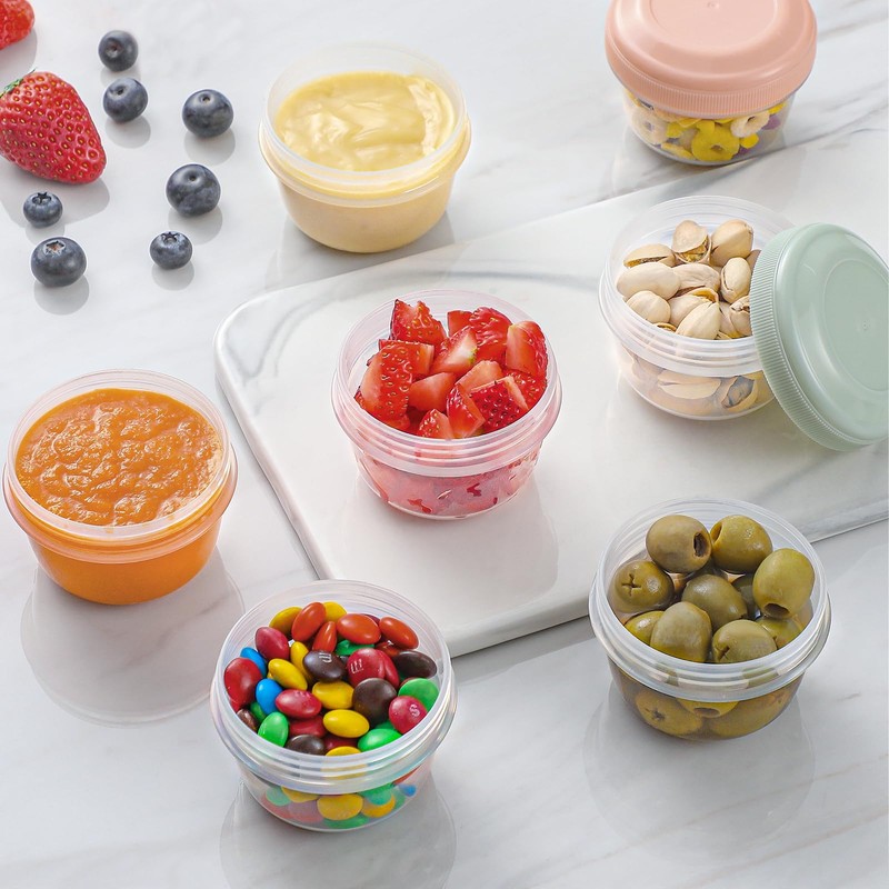 VITEVER [16 Pack] 4 oz Small Containers with Lids, Freezer