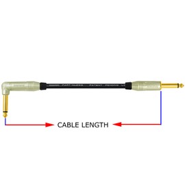 WORLDS BEST CABLES 6 Inch – Pedal, Effects, Patch, Instrument Cable Custom Made Using Mogami 2319 Wire & Amphenol ACPM-RN-AU & ACPM-GN-AU M-Series Angled & Straight Gold TS Plugs