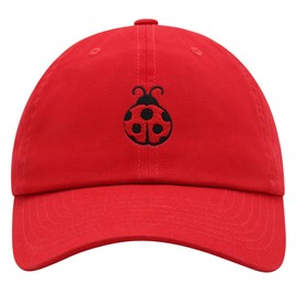 JPAK Ladybug with Cute Heart Mark Premium Dad Hat Embroidered Cotton Baseball Cap Ladybug Heart