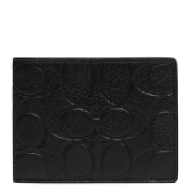 Coach Men's Slim Billfold, Black, One Size