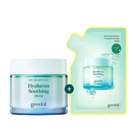 Goodal Houttuynia cordata Hyaluronic Soothing Cream 75ml + Refill 75ml / 구달 어성초 히알루론 수딩 크림 75ml + 리필 75ml