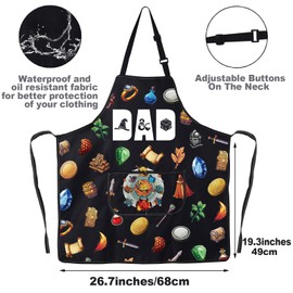 DND Dad Kitchen Apron Dragon Master Aprons DND Dice Apron DND Dad Gifts DND Cooking Apron (D AD UK1)